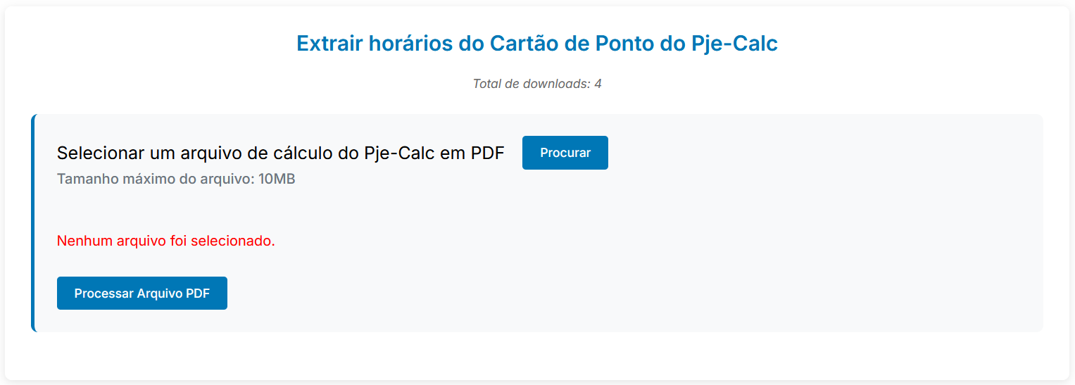 Contém Link para a ferramenta Exportação de horários via PDF